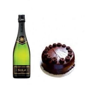 Chocolate Cake and Indian Champagne | Gift delivery in Kerala